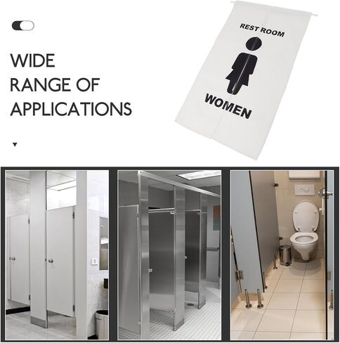 Toilet Door Curtain for Public Restroom, No-Punch Hanging Privacy Curtain, Creative Partition Panel 70x120cm, Suitable for Mall and Office Bathroom Doorways in Saudi Arabia