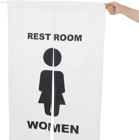 Toilet Door Curtain for Public Restroom, No-Punch Hanging Privacy Curtain, Creative Partition Panel 70x120cm, Suitable for Mall and Office Bathroom Doorways in Saudi Arabia