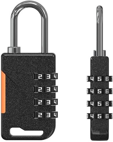 Dormitory Cabinet Lock Anti-Theft Portable Padlock Luggage Combination Lock Durable Zinc Alloy Security Coded(Black) in Saudi Arabia
