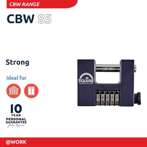 قفل Squire شديد التحمل (CBW85) - مجموعة من 5 عجلات - سبائك فولاذية لمقاومة التآكل - مثالي للبوابات والجراجات والحظائر الكبيرة (أزرق، 85 مم) in Kuwait