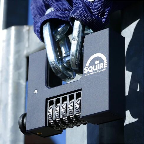 قفل Squire شديد التحمل (CBW85) - مجموعة من 5 عجلات - سبائك فولاذية لمقاومة التآكل - مثالي للبوابات والجراجات والحظائر الكبيرة (أزرق، 85 مم) in Kuwait