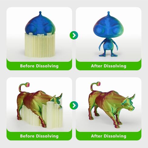 YOUSU Upgraded PVA Filament 1.75mm, 500g - Enhanced Water-Soluble Speed & Softening Effect, Water-Soluble Support Material for 3D Printers, Compatible with PLA & Most FDM Printers in Saudi Arabia