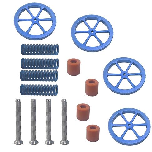 4Pcs Blue Aluminum Alloy Leveling Nuts+4Pcs Hot Bed Springs+4Pcs Screws+4pcs Heatbed Silicone Leveling Column Mounts for Ender 3/3 Pro/3 V2/3 Neo/5/5 Plus/CR-10 Series 3D Printers in Saudi Arabia