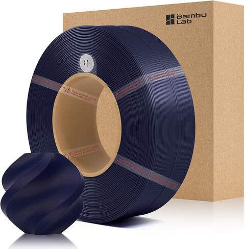 Bamboo ABS Refill Filament 1.75mm 1 KG (2.2lbs) with RFID for Bambu Lab A1/X1/P1 Series 3D Printers,Easy to Print, 3D Printing Filament,No Spool, +/- 0.03mm (Black 40101) in Saudi Arabia