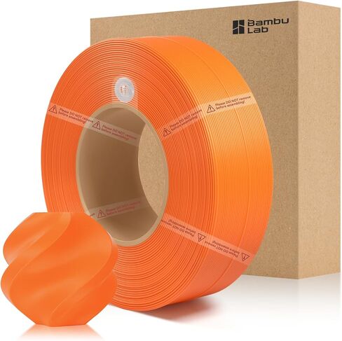 Bamboo ABS Refill Filament 1.75mm 1 KG (2.2lbs) with RFID for Bambu Lab A1/X1/P1 Series 3D Printers,Easy to Print, 3D Printing Filament,No Spool, +/- 0.03mm (Black 40101) in Saudi Arabia