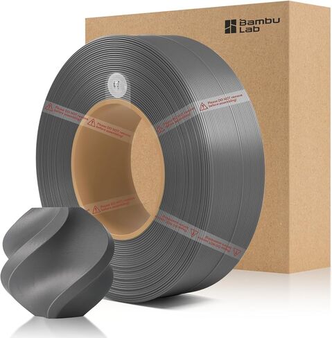 Bamboo ABS Refill Filament 1.75mm 1 KG (2.2lbs) with RFID for Bambu Lab A1/X1/P1 Series 3D Printers,Easy to Print, 3D Printing Filament,No Spool, +/- 0.03mm (Black 40101) in Saudi Arabia