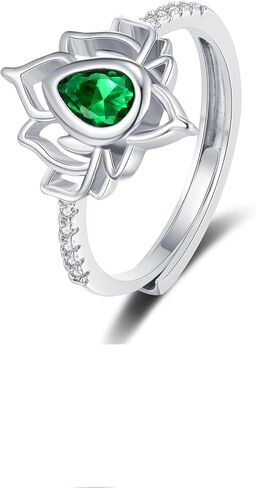خاتم Fuck My Trauma Lotus Ring، S925 Silver Lotus Flower، طلاء عالي اللمعان ومقاوم للتشوه ومطعم بالزركون، خاتم لوتس فريد من نوعه يذكرك بالتخلي عن الصدمات بطريقة مرحة، لا طين ولا خاتم لوتس هدايا للنساء الأخوات in Kuwait