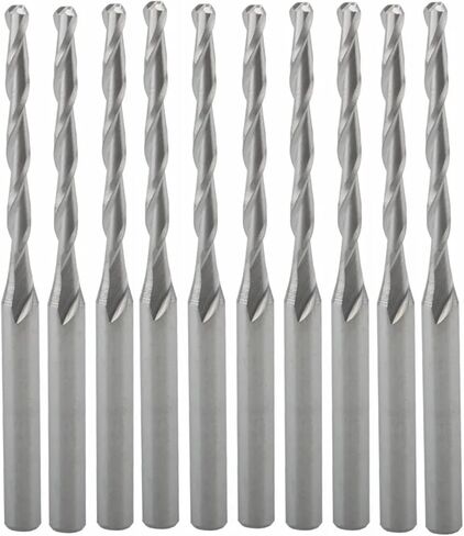 10pcs Ball Nose End Mills Cutter 3175mm Shank 2mm Cutting Diameter Spiral Milling 17mm Flute Length CNC Engraving Tool in Saudi Arabia