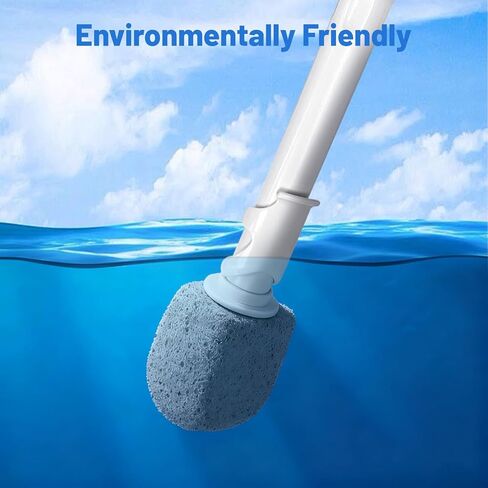 Upgrade Pumice Stone Toilet Bowl Cleaner,Bathroom Cleaner Brush Toilet Wand Refills with 30CM Long Handle for Remove Hard Water Stains with 1 Wand+ Pumice Stones (5 Pack) in Saudi Arabia