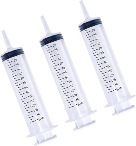 150ml Large Plastic Syringe Catheter Tip – Individually Sealed Big Syringe for Liquid, Paint, Epoxy Resin, Oil, Watering Plants, Jello Shots, Oral Feeding (Pack of 4) in Saudi Arabia