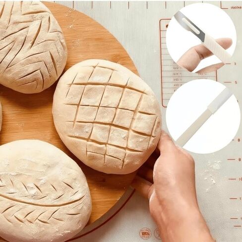 أداة خبز العجين المخمر، أداة تسجيل العجين المخمر، أداة الخبز الأساسية الأساسية لخبز العجين المخمر الحرفي، قطاعة عجين متعددة الوظائف مع غطاء واقٍ in Kuwait