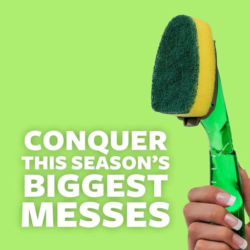 Scotch Brite Dishwand Kit, 3M Dishwand and 7 Scotch Brite Dishwand Refills, Heavy Duty Dish Sponge with Handle, Dish Scrubber with Handle Includes Dishwashing Gloves in Saudi Arabia