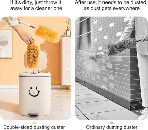 منفضة قابلة للتمديد 31.5 بوصة عمود تلسكوبي مع رأس تنظيف مزدوج الجوانب غير منسوج قابل لإعادة الاستخدام وقابل للغسل باللون البرتقالي لمراوح السقف والستائر وفتحات الأسقف العالية التي يصعب الوصول إلى الأماكن in Saudi Arabia