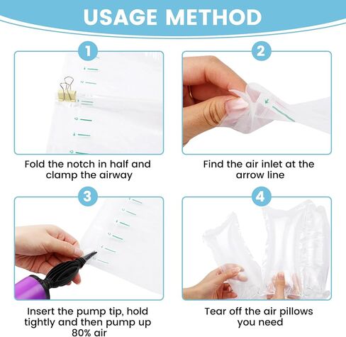 وسائد هوائية للشحن مع أكياس هوائية لتغليف المضخة، عدد 500 حشوة تعبئة قابلة للنفخ، لوازم شحن بديلة لتعبئة الفول السوداني، حشوات المحفظة للشكل 3.54 بوصة × 7.87 بوصة in Kuwait