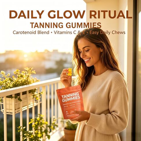 Skin Tanning Gummies | Fast-Acting Sunless Tanning for Women, Glowing Hydrated Skin with Natural Bronze Glow, Non-GMO, Sugar-Free, 60 Count in Saudi Arabia