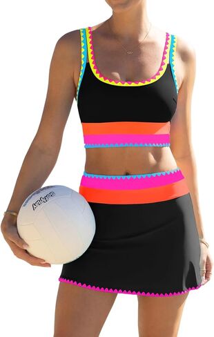 popvil High Waisted Bikini Sets for Women 3 Piece Swimsuits Tummy Control Bathing Suits with Skirt Beach Vacation 2026 in Saudi Arabia