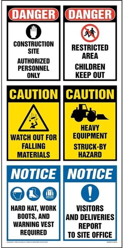 Site Board Construction Sign, 22.5" x 46" Aluminum with Rounded Corners for Indoor/Outdoor Use, OSHA Complaint, J. J. Keller & Associates, Inc. in Saudi Arabia
