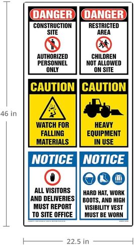 Site Board Construction Sign, 22.5" x 46" Aluminum with Rounded Corners for Indoor/Outdoor Use, OSHA Complaint, J. J. Keller & Associates, Inc. in Saudi Arabia