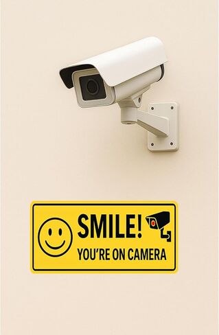 20Pcs Smile You're On Camera Sign Sticker - 10pcs(9"x4") + 10pcs(4"x2") Smile You're On Camera Sticker – Vibrant & Long-Lasting Colors Caution Warning Vinyl Stickers in Saudi Arabia