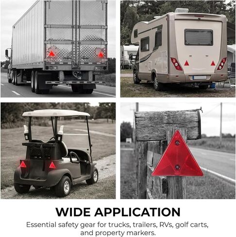 2 Pack Safety Reflector Warning Sign, 6"x6" Slow Moving Vehicle Triangle Safety Sign, Engineering Road Grade Reflective for Outdoor Truck, Car, Golf Cart in Saudi Arabia
