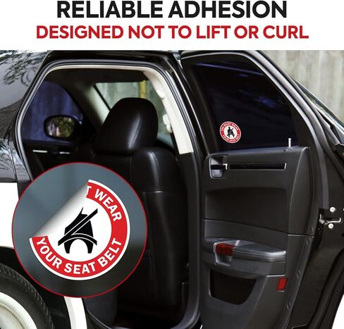 | (9 Pcs) You Must Wear Your Seatbelt Stickers – 2" – Strong Adhesive, Durable, Weatherproof Caution Warning Safety Sign. Perfect Car Truck Taxi Sticker in Saudi Arabia
