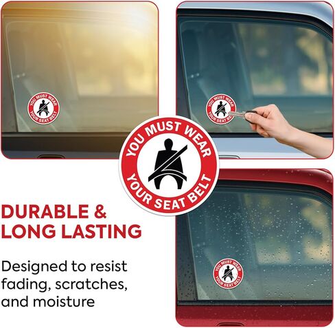 | (9 Pcs) You Must Wear Your Seatbelt Stickers – 2" – Strong Adhesive, Durable, Weatherproof Caution Warning Safety Sign. Perfect Car Truck Taxi Sticker in Saudi Arabia