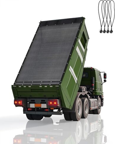 قماش القنب الثقيل مقاس 7 × 14 بوصة من FoundGo Mesh Tarp مع الحلقات ونظام تدفق الهواء و4 أسلاك مرنة وجيبين لاستبدال غطاء سرير الشاحنة in Kuwait