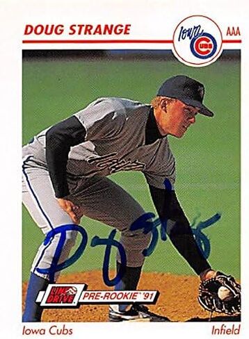 Sports Memorabilia Autograph Warehouse 344190 Doug Strange Autographed Baseball Card - Chicago Cubs, FT 1991 Impel Minor League Pre Rookie No. 219 in Saudi Arabia
