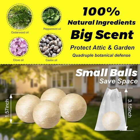 Mosquito Repellent Balls 12 PCS, Outdoor, Indoor, Travel Size | 30-Day Protection, Non-Toxic & Plant-Based | Safe for Kids, Pets | Patio, Camping, Yard Defense in Saudi Arabia