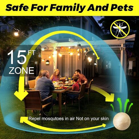 Mosquito Repellent Balls 12 PCS, Outdoor, Indoor, Travel Size | 30-Day Protection, Non-Toxic & Plant-Based | Safe for Kids, Pets | Patio, Camping, Yard Defense in Saudi Arabia