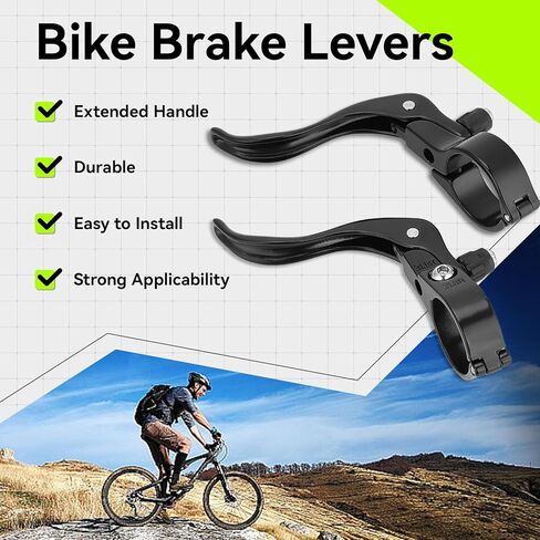Bike Brake Levers, 1 Pair Bicycle Brake Levers Aluminium Alloy Bike Brake Handle Universal 31.8mm for Most Bicycle, Road Bike, Mountain Bike in Saudi Arabia