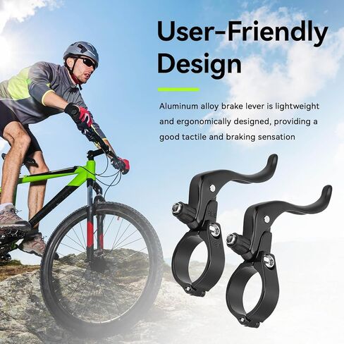Bike Brake Levers, 1 Pair Bicycle Brake Levers Aluminium Alloy Bike Brake Handle Universal 31.8mm for Most Bicycle, Road Bike, Mountain Bike in Saudi Arabia