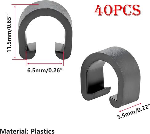 Qrity 40 Pcs Bike Cable Clamps, Road Bicycle Mountain Bike C-Clips Housing Hose Guide Clamps, for Brake Derailleur Shift Cables or Oil Tube in Saudi Arabia