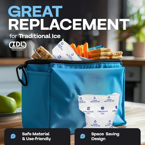 Gel Ice Packs 7.5" x 6" x 1.625" 24oz, Pack of 6 - USA-Made Non-Toxic Cold Packages for Shipping - Reusable Gel Soft Ice Pack - Portable & Long Lasting for Camping, Party & Travel by IDL Packaging in Saudi Arabia