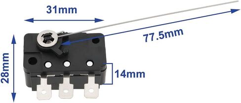6Pcs 125/250V AC 5A Micro Switch with 3Pin Switching Wire Micro Button Micro Switch Wire for Coin Acceptors Coin Tester Machines in Saudi Arabia