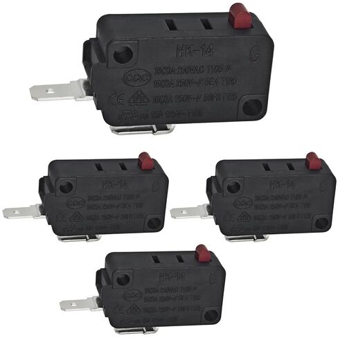 HK-14 NO Micro Switch (عبوة من 4) - 20A 250VAC SPST مفتاح المكبس المفتوح عادة - متوافق مع Honeywell V7-1S37D13 - أمان الباب والتحكم في الحد in Saudi Arabia