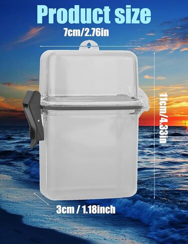 Waterproof Floating Dry Box for Kayaking Transparent Watertight Case with Carabiner Hook Small Dry Box for Keys & Essentials (Grey) in Saudi Arabia