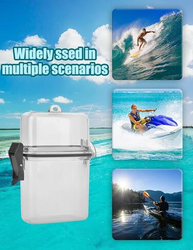 Waterproof Floating Dry Box for Kayaking Transparent Watertight Case with Carabiner Hook Small Dry Box for Keys & Essentials (Grey) in Saudi Arabia