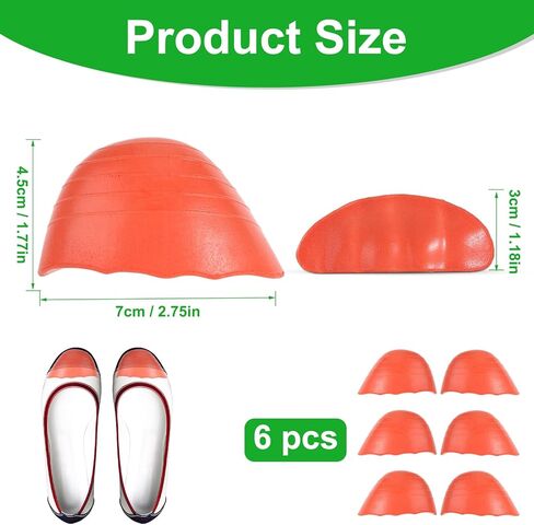 6pcs Shoe Inserts, Toe Cushion Fillers Make Shoes Fit Reusable Filler Half Insoles for Women Men Too Big Loose (Orange, Round) in Saudi Arabia