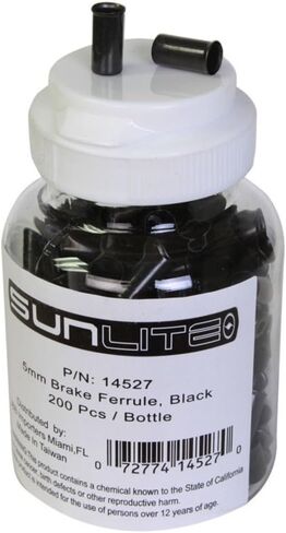 Sunlite Cable Ferrules, 5mm, Brake, Black, Bottle of 200 in Saudi Arabia