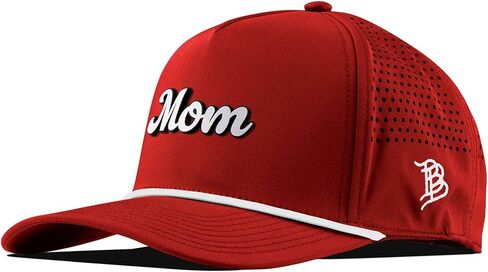 Branded Bills Mom Script Hat | Curved 5 Panel Rope Snapback | Mom Hat for Golf Running Yoga Workout in Saudi Arabia