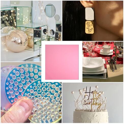 JMIATRY 8 PCS 12 x 12 Inches Color Acrylic Mirror Sheets 1/8 Inch Thick, Colored Mirror Acrylic Sheets 3 mmPlastic Mirrors Panels Reflective Plexiglass Sheet for DIY Crafts, with Protective Film in Saudi Arabia
