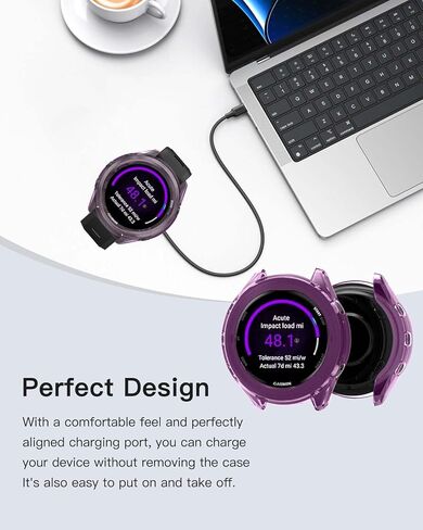 غطاء حافظة Garmin Forerunner 970، مقاوم للصدمات، مضاد للخدش، غطاء ممتص للصدمات بتغطية كاملة، غطاء حافظة TPU خفيف الوزن ومتين لساعة Garmin Forerunner 970 الذكية، أرجواني in Saudi Arabia