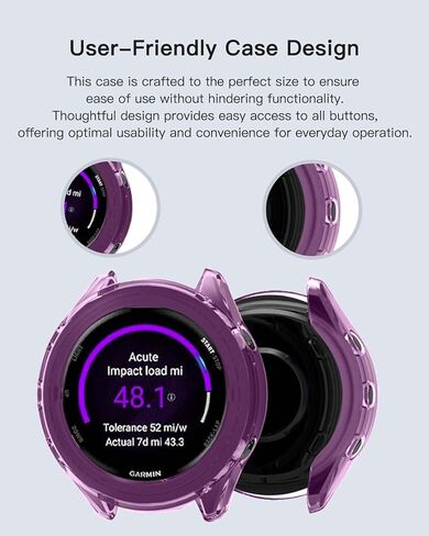 غطاء حافظة Garmin Forerunner 970، مقاوم للصدمات، مضاد للخدش، غطاء ممتص للصدمات بتغطية كاملة، غطاء حافظة TPU خفيف الوزن ومتين لساعة Garmin Forerunner 970 الذكية، أرجواني in Saudi Arabia