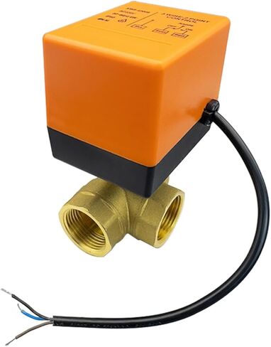 Ac 220V DC 12V-24V Brass Electric Thread Ball Valve 2-control 3-wire Solenoid Water Valve Actuator, DN15/20/25/32/40/50(DN25,AC 220V_3 WAY) in Saudi Arabia