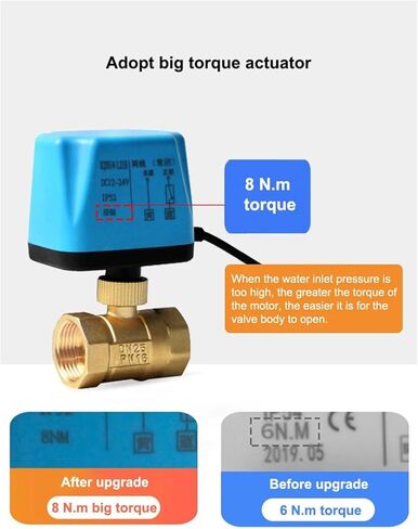 1/2 3/4 1 2 Motorized Ball Valve Wire Female Thread 8 N·m Big Torque Brass Electric 12V 24V 110V 220V AC/DC 1Pcs(24VDC_NORMALLY CLOSED) in Saudi Arabia