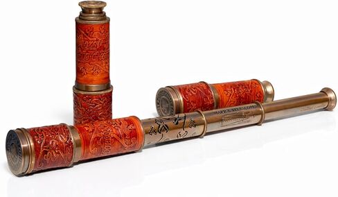 تلسكوب مصنوع يدويًا من النحاس البحري العتيق - منظار القراصنة العتيق - تلسكوب بحري محمول للقوارب - هدايا التخرج - هدية للزوج وهواة الجمع in Saudi Arabia
