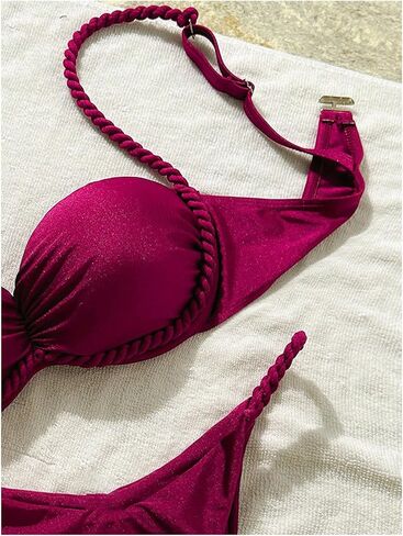 SHENHE Women's Push Up Underwire Bikini Set 2 Piece High Cut Cheeky Thong Brazilian Swimsuits in Saudi Arabia