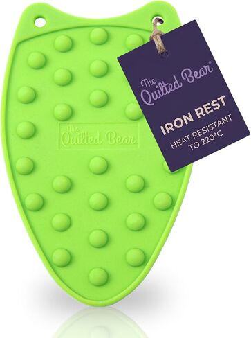 The Quilted Bear Mini Iron Rest - Mini Silicone Heat Resistant Iron Pad for General Crafts, Portable Ironing Stand for Travel and Mini Quilting Iron Use (Green) in Saudi Arabia