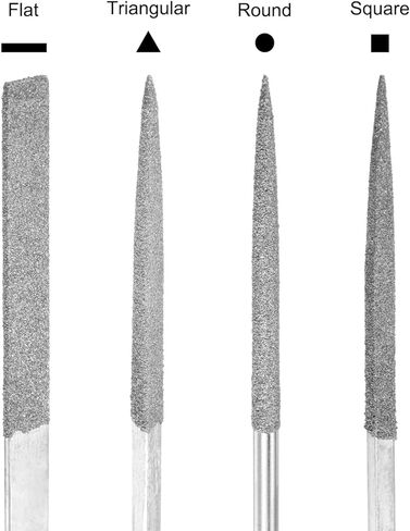 4pcs Mini Diamond Needle File Set 120 Grits Small Metal Files Round Flat Triangular Square File Hand Tools for Glass Wood Stone in Saudi Arabia